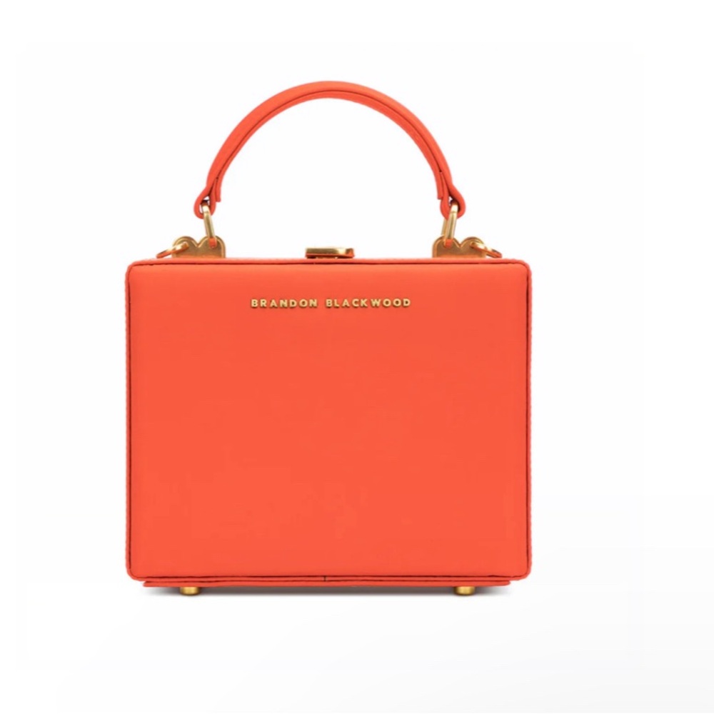 Brandon Blackwood Standard Kendrick Trunk in Burnt Orange Nylon & Brass Hardware